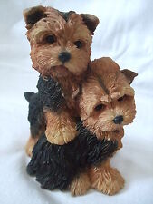 Statue de collection BARKERS  - Chien   2  CHIOTS  YORKSHIRES  
