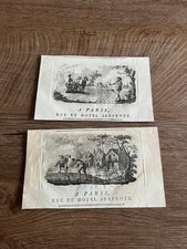 gravure ancienne 18e siècle N410 a paris rue et hotel serpente