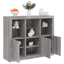 Buffets avec Lumières LED Armoire Rangement Salon 3 pcs Bois d'Ingénierie vidaXL