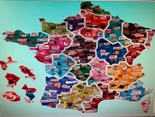 A L'UNITÉ MAGNETS DÉPARTEMENTS LE GAULOIS CARTE DE FRANCE VERSION 22 RÉGIONS