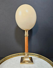 Oeuf d'Autruche, Socle en Laiton et Bois - XXe  H: 35 cm