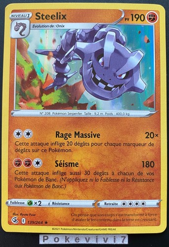 Carte pokemon steelix 139 - carte,