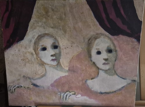 Gouache sur toile maurice - sur,