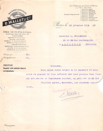 1915 facture wallut - facture,