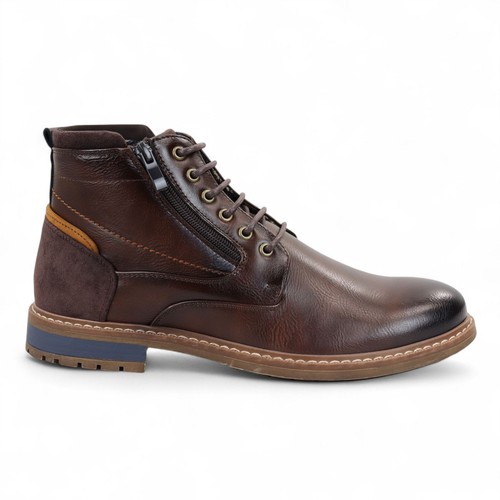 Homme marron motard lacet - marron,