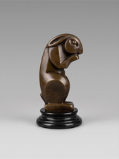 Sculpture lapin bronze - sculpture, en