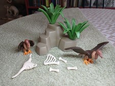 WESTERN / Wild Life PLAYMOBIL - Deux vautours, ossements, crâne de bovidé, nid