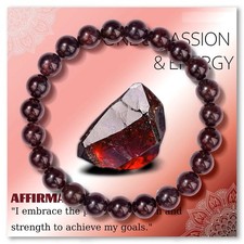 Bracelet de perles Grenat, en pierre Naturelle, Sur mesure pour Homme, Femme