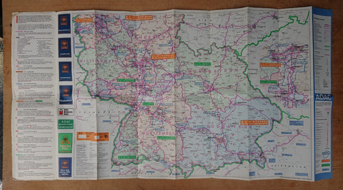 Ancienne carte routière - carte, adac