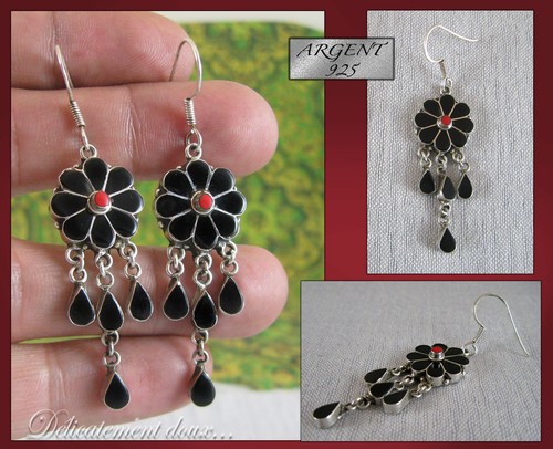 Boucles oreilles argent - d'oreilles, en