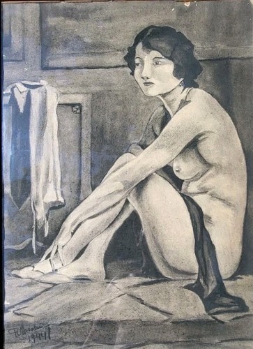 Féminin c1944 ancien - nu,