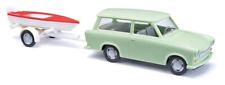 Busch 53213 - H0 - Trabant P601 Universel Kombi Avec Remorque À Bateau - Neuf