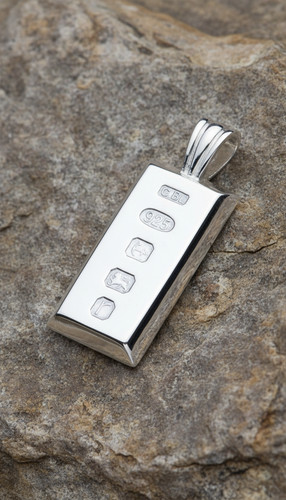 Pendentif lingot argent - en,