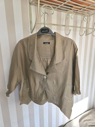 Veste lin beige l - t,