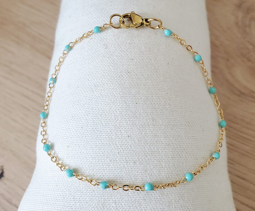 Chaine cheville perles résine