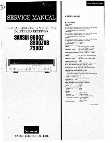 Manuel service sansui 9900 - de,