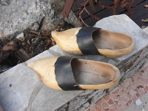 Paire sabots bois - paire, cuir
