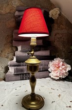 Ancienne Lampe à Pétrole en Laiton GARDUN Bréveté SGDG Transformé En Lampe