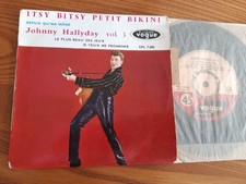 Johnny HALLYDAY Itsy Bitsy Petit Bikini EP VOGUE EPL 7.800 LANGUETTE + CENTREUR
