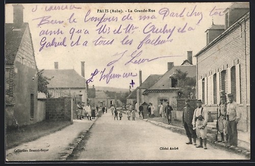 Cpa palis aube grande - la, grande-rue