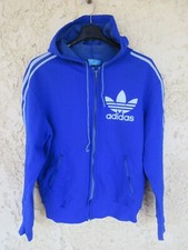 Veste à capuche ADIDAS Trefoil bleu vintage Ventex tracktop felpa années 70 M