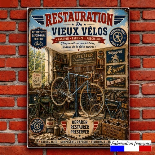 Plaque métal vintage