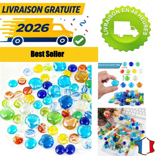 Galets décoratifs verre - 500, g