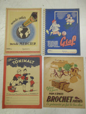 LOT de 4 anciens Protege cahiers publicitaires, bel état