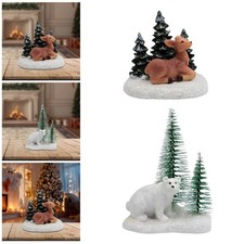 Figurines d'animaux mignons pour Noël, décoration de table, mini-objets