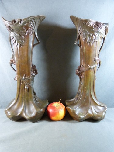 Paire vases art nouveau en - vases,