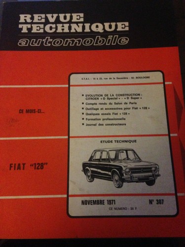Revue technique auto rta 1971 - technique,