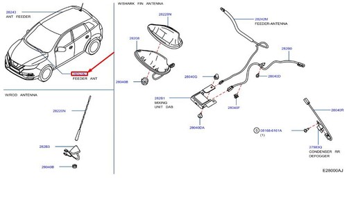 Nissan qashqai j11 mk2 antenne - nissan,