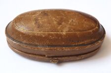 écrin boite à bijoux en cuir pour boucles d'oreille bouton 19e siècle  jewel box