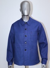 Vintage 1960s Blue Cotton Twill Work Jacket ADOLPHE LAFONT Sz M/L Made in France