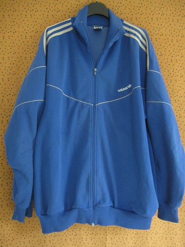 Veste adidas bleu vintage - veste, 80's