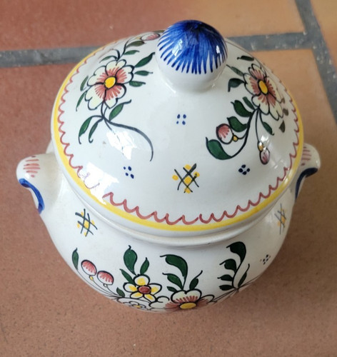 Pot faience avec couvercle - faience,