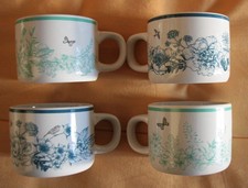Linvosges Lot de 4 Mug Fleurs et Papillons - contenance environ 20 cl - Neuf