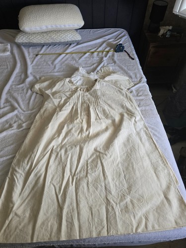 Chemise nuit paysanne - chemise, ecru