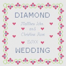 Point de Croix Mariage Anniversaire Kit Échantillon Ou Motif, Diamant Carré