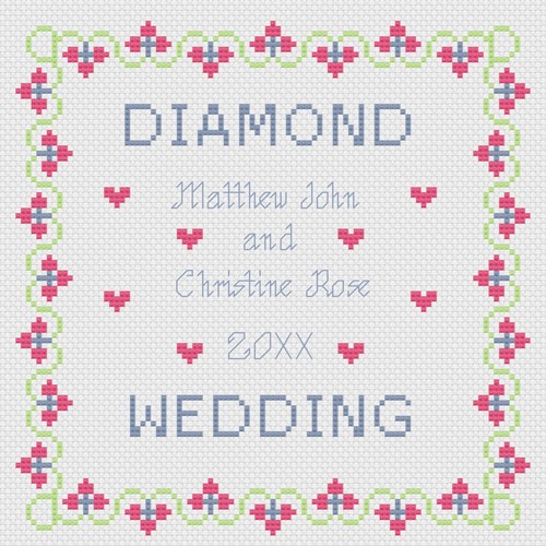 Point croix mariage - point, de
