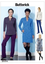 6494 PATRON BUTTERICK 5 CREATIONS ROBE BLOUSE PANTALON GILET 42 AU 50