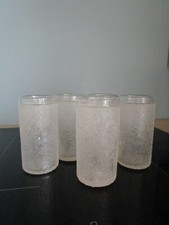 5 VERRES A JUS DE FRUITS EN CRISTAL BACCARAT ? ST LOUIS ? EFFET GRANITE """