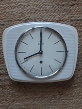 Pendule murale Junghans ceramique rayé bleu et blanc mécanisme d'origine germany