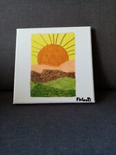 tableau peinture acrylique sur toile et fils métalliques