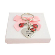 Coccinelle Porte Clé, Breloque Sac, Gravé, Personnalisé pour Fille, Teacher Etc