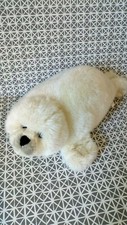 Peluche doudou  phoque blanc cassé gris 40 cm Le Club