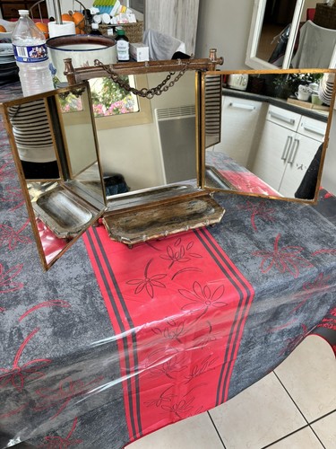 Miroir triptyque ancien - miroir,
