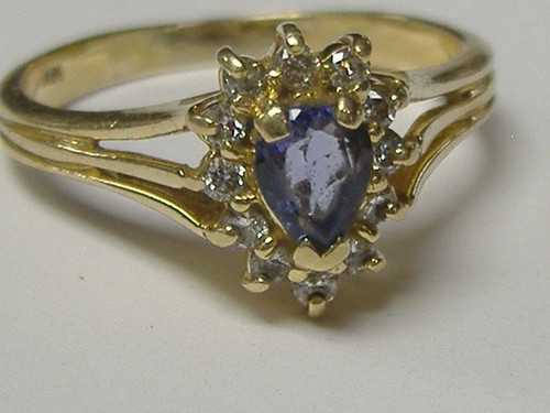 14k solid gold tanzanite and - ,