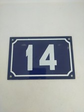authentique plaque émaillée numéro de rue 14