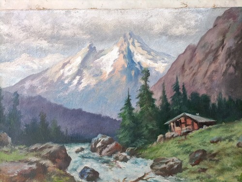 Tableau ancien paysage - tableau,